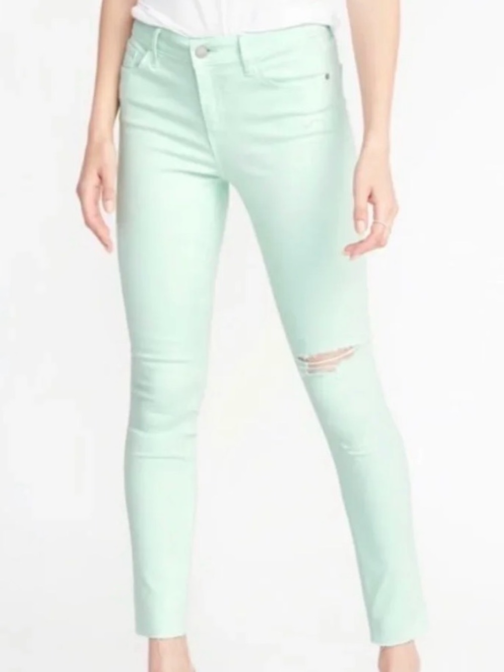 Old Navy Women's Rockstar Mid Ride Super Skinny Jeans in Mint